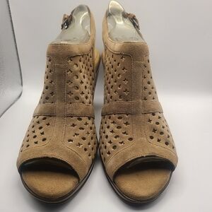 Aerosoles Chilatte 298 Sling Back Suede -leather Sandals, Size 11 Wide